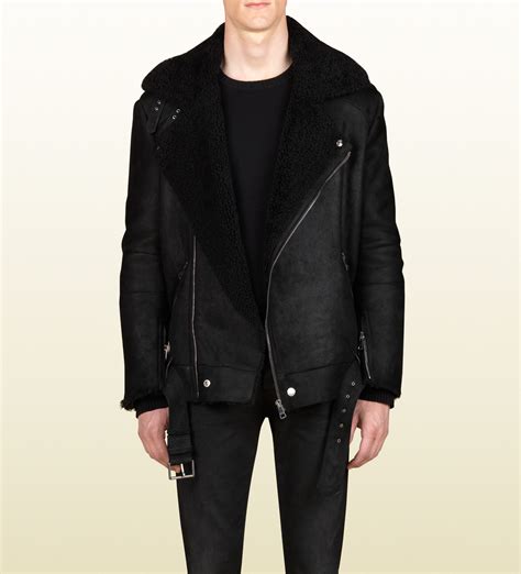 gucci shearling coat mens|gucci hooded jacket men.